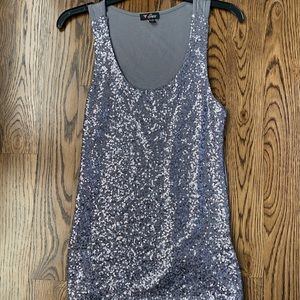 Silver shimmery top